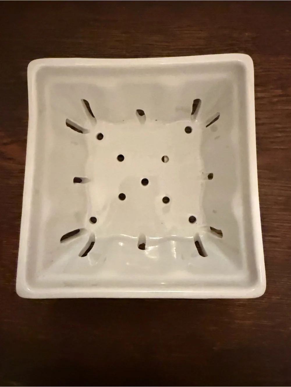 Crate&Barrel White Ceramic Square Berry Basket